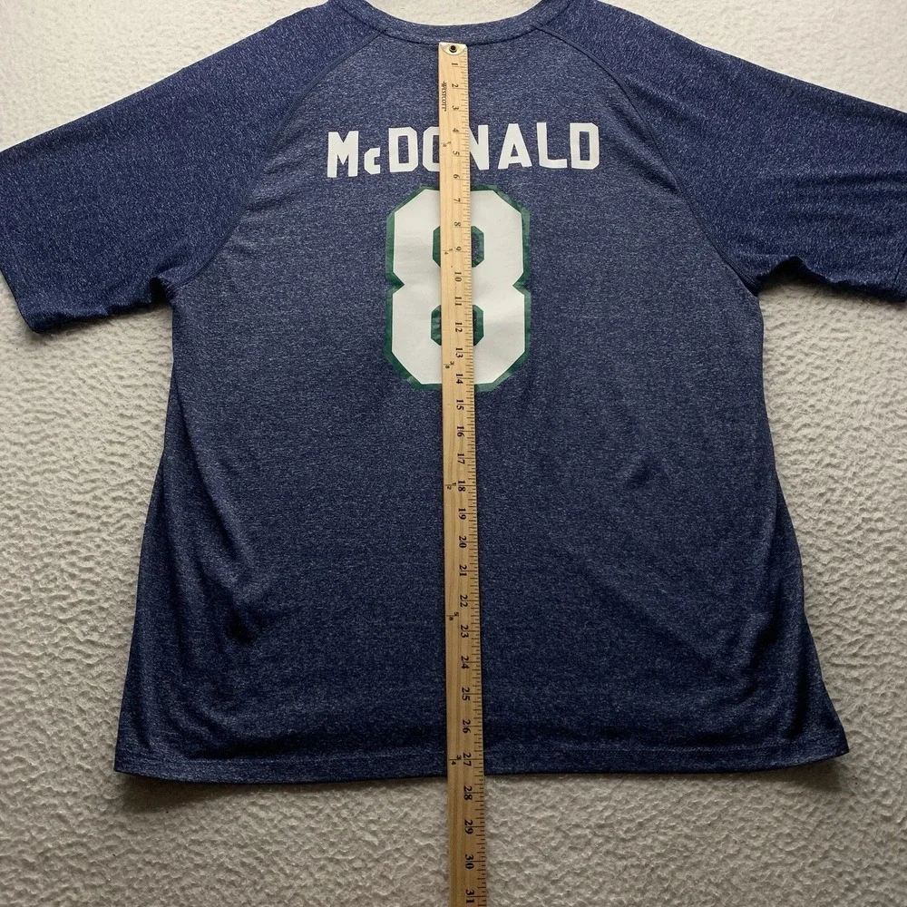 Adidas South Florida Bulls T-Shirt Mens Large L Blue Climalite #8 McDonald NCAA